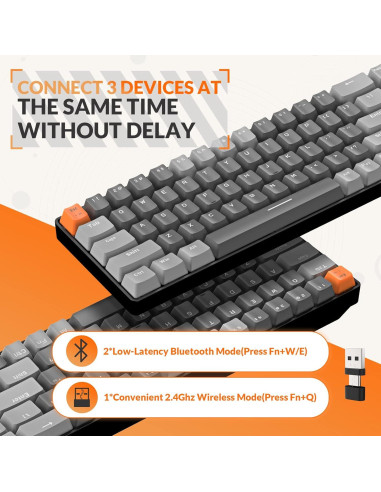 Teclado Mecánico Inalámbrico MAGIC-REFINER K68 68 Teclas