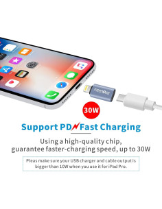 Adaptador USB-C a Lightning Meenova 30W para iPhone 14/13/12 2