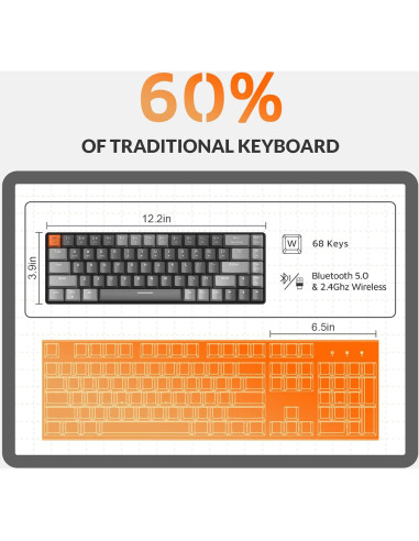 Teclado Mecánico Inalámbrico MAGIC-REFINER K68 68 Teclas