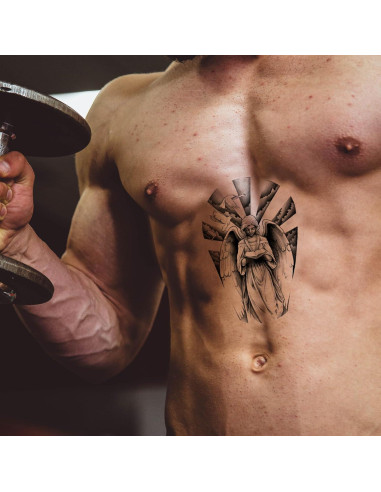 Tatuaje Temporal Realista Alas Cruzadas Briyhose 8 Hojas