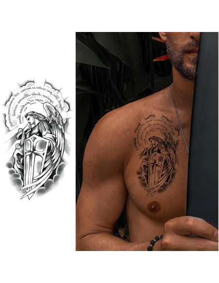 Tatuaje Temporal Realista Alas Cruzadas Briyhose 8 Hojas