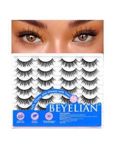 Pestañas Postizas BEYELIAN 14 Paquetes 12-18mm Suaves 3D