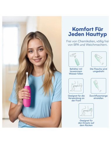 Bidet Portátil HappyPo XL Frambuesa 50% Más Volumen