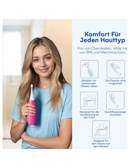 Bidet Portátil HappyPo XL Frambuesa 50% Más Volumen