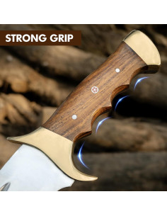 Cuchillo Bowie Grande WARIVO 45.72 cm Acero D2 Hecho a Mano 2