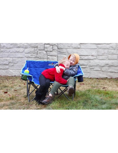 Silla de Camping Doble Plegable SUNNYFEEL Azul para Niños