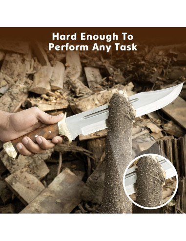 Cuchillo Bowie Grande WARIVO 45.72 cm Acero D2 Hecho a Mano