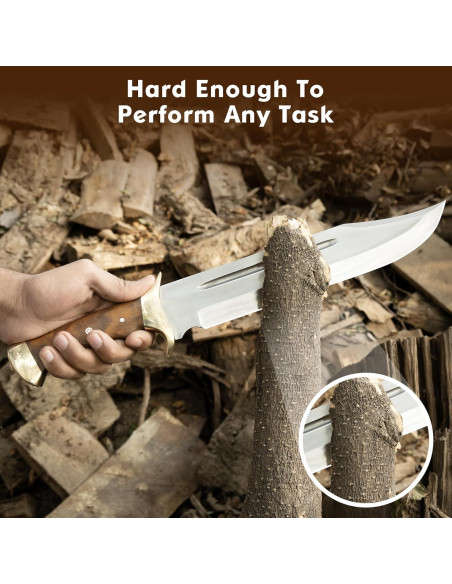 Cuchillo Bowie Grande WARIVO 45.72 cm Acero D2 Hecho a Mano