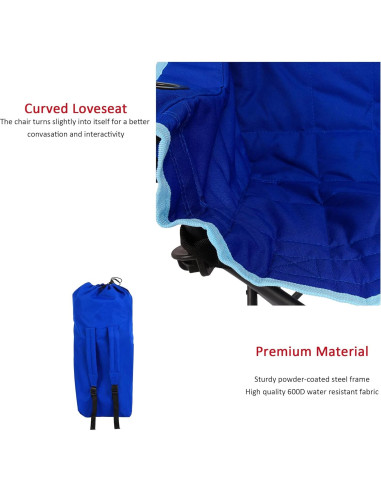 Silla de Camping Doble Plegable SUNNYFEEL Azul para Niños