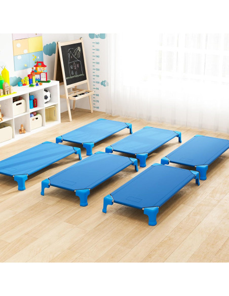 Camas Apilables KOTEK para Niños 132x59.7 cm Azul (Paquete de 6)