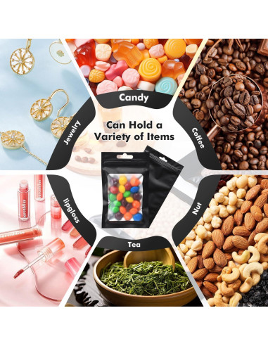 350 Bolsas Mylar Reutilizables 10x15 cm con Cierre Ziplock