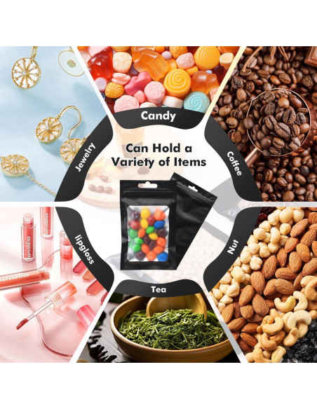 350 Bolsas Mylar Reutilizables 10x15 cm con Cierre Ziplock