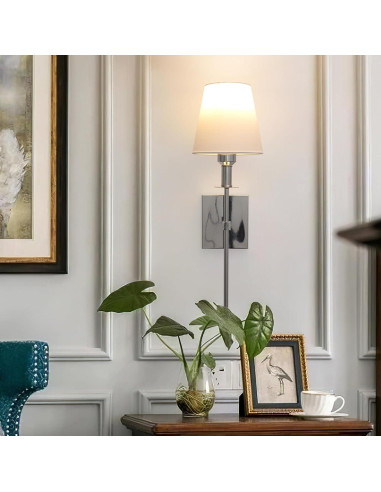 Apliques de Pared Inalámbricos Jengush 53.34 cm Plata - Juego de 2