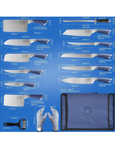 Conjunto de Cuchillos Profesionales XYJ 11 Piezas con Bolsa 2