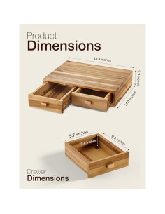 Organizador de Cápsulas de Café Tinamo de Madera Acacia 2 Cajones 2