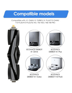 3 Cepillos Rodantes FILTERIST para ECOVACS DEEBOT X1/T10/T20 2