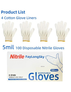 Guantes BBQ FayLongSky con Forros de Algodón y Nitrilo Grande 2