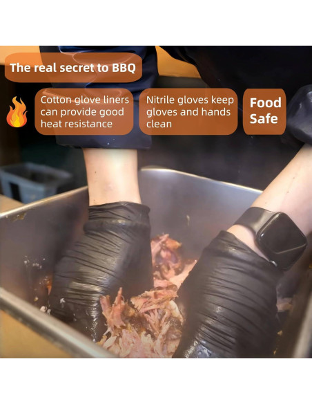 Guantes BBQ FayLongSky con Forros de Algodón y Nitrilo Grande
