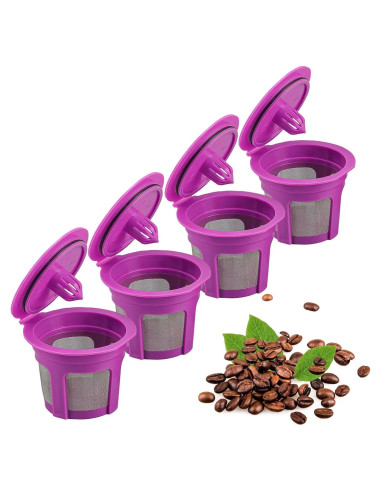 Paquete de 4 Filtros K Cup Irmidi Reutilizables para Keurig
