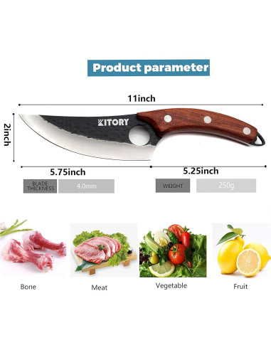 Cuchillo de Deshuesar Kitory 15.24 cm Acero Alto Carbono