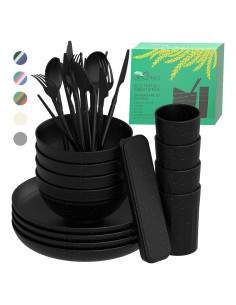 Juego de Vajilla de Paja de Trigo DINETHICS para 4 Personas