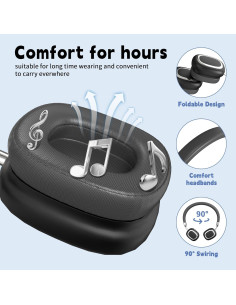 Auriculares Inalámbricos AMAFACE B35, Bluetooth 5.3, 10H, Negro 2