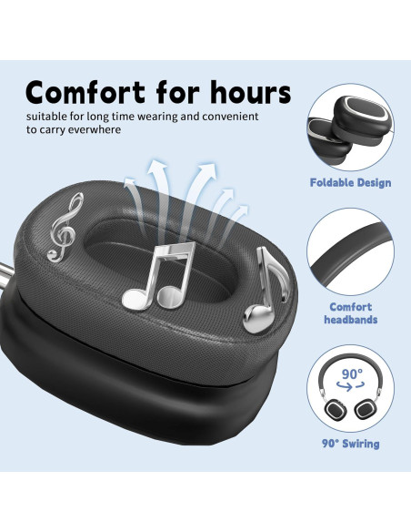 Auriculares Inalámbricos AMAFACE B35, Bluetooth 5.3, 10H, Negro