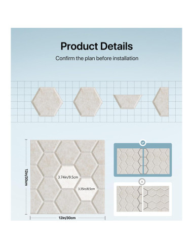 Paneles Acústicos Soundsbay Autoadhesivos 12 Piezas 30.48x30.48cm