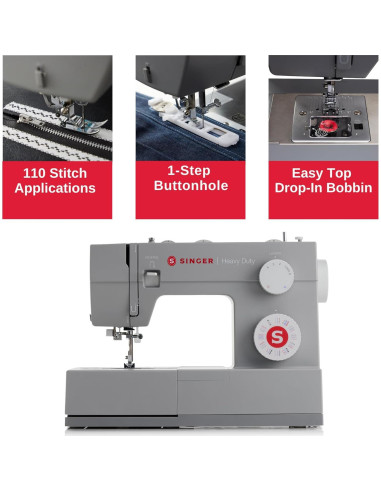 Máquina de Coser SINGER Heavy Duty 4452 con 110 Puntadas