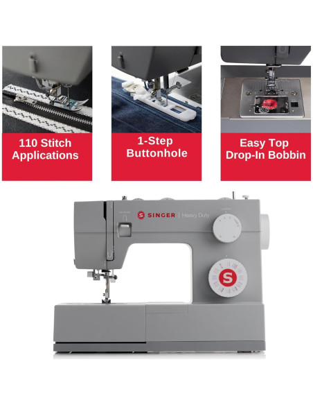 Máquina de Coser SINGER Heavy Duty 4452 con 110 Puntadas