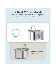 Fuente de Agua Automática para Gatos NautyPaws 3.2L Acero Inoxidable 2