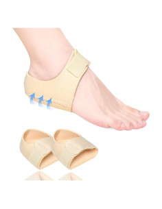 Protectores de Talón JUMPOW Beige - Alivio para Fascitis Plantar