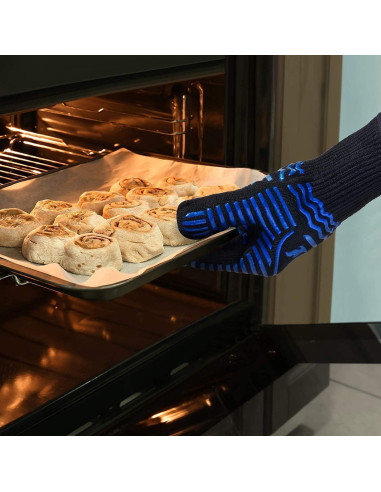 Guantes de BBQ Recoty 28cm Silicona Antideslizantes 800C