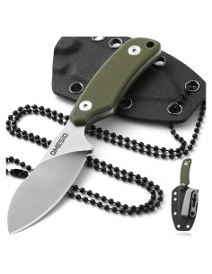 Cuchillo de Cuello Omesio ZLJR, Acero D2, 14.76 cm, Funda Kydex