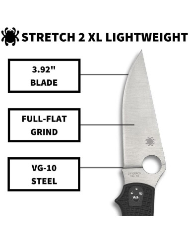 Cuchillo de bolsillo Spyderco Stretch 2 XL con hoja VG-10 8.71 cm