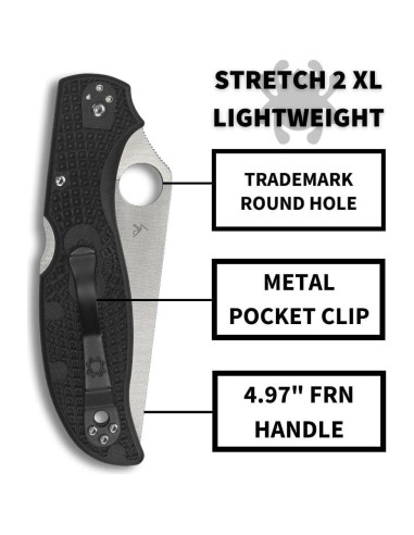 Cuchillo de bolsillo Spyderco Stretch 2 XL con hoja VG-10 8.71 cm