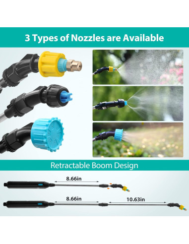 Pulverizador Eléctrico Portátil SideKing 5L con Varilla Telescópica