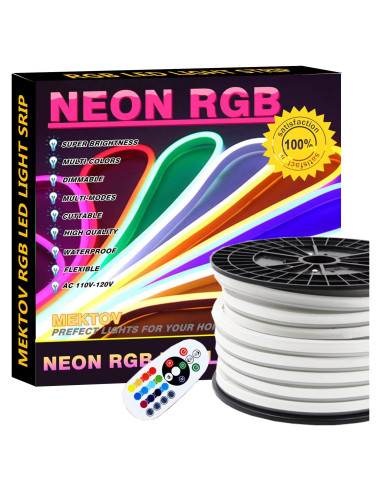 Tira de Luz LED Neón RGB SYMHMT 5m Regulable IP67 Control Remoto