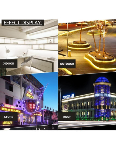 Tira de Luz LED Neón RGB SYMHMT 5m Regulable IP67 Control Remoto