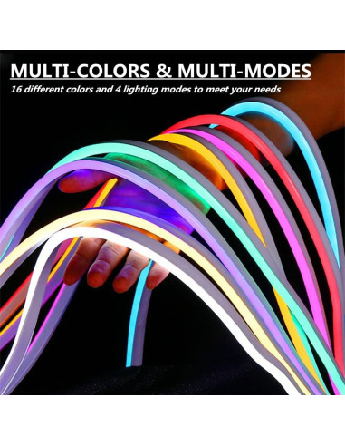 Tira de Luz LED Neón RGB SYMHMT 5m Regulable IP67 Control Remoto