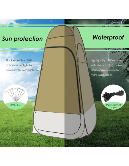 Tienda de Ducha Plegable LACAJ 120x120x207 cm Verde Militar