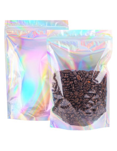 Bolsas de Mylar Holográficas Reutilizables NPLUX 50 Unidades 12.7x20.3CM