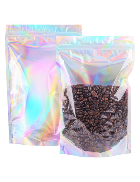 Bolsas de Mylar Holográficas Reutilizables NPLUX 50 Unidades 12.7x20.3CM