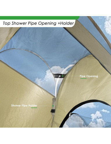 Tienda de Ducha Plegable LACAJ 120x120x207 cm Verde Militar