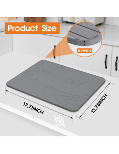 Paquete de 2 Tapetes de Diatomita Antideslizantes Snuggery 40x30cm 2