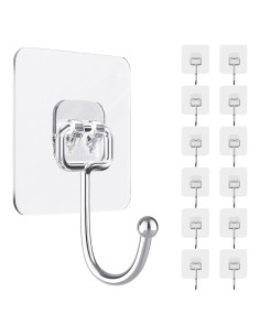 Ganchos Adhesivos Grandes ZESLMG 12 Pcs Alta Resistencia 15.88 kg