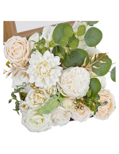Ramo de Flores Artificiales FPMSQDY - Seda y Espuma - 10 Piezas