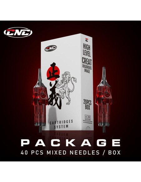 Cartuchos de Agujas de Tatuaje CNC 40pcs Mixtas 3RL 5RL 7RL 9RL