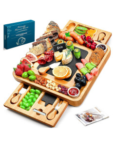 Tabla de Charcutería Grande Easoger de Bambú con Cajones