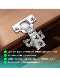 Bisagra de Cierre Suave YZTAC 35 mm Media Cubierta 105 2